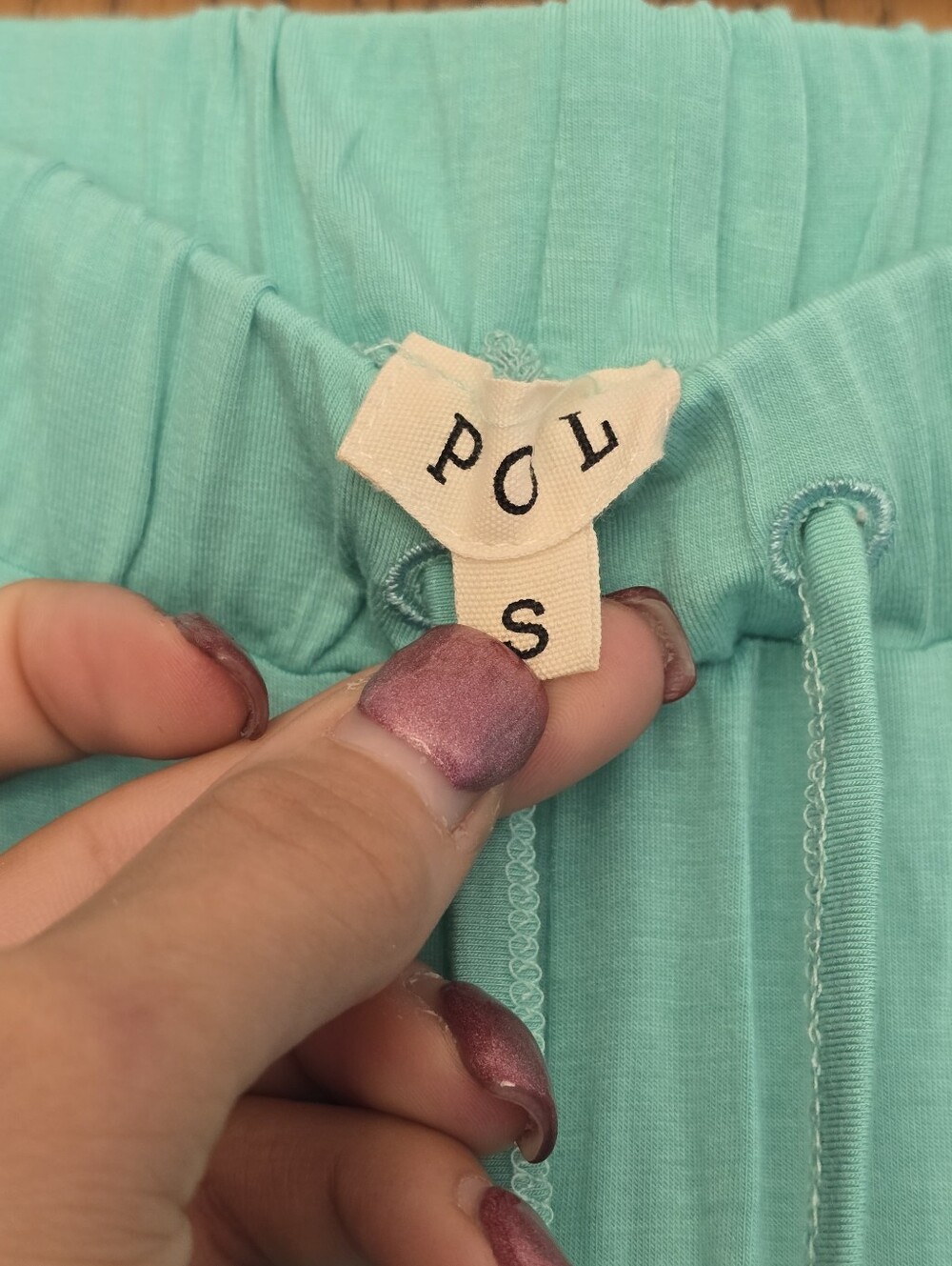 POL Mint Aqua Crochet Wide-Leg Pants - Picture 4 of 5
